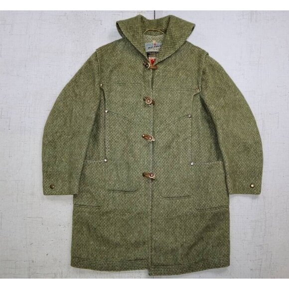Vintage 70s Piz Palu Tyroler Loden Coat Green Rare Made In Austria Size 14 - Picture 3 of 9